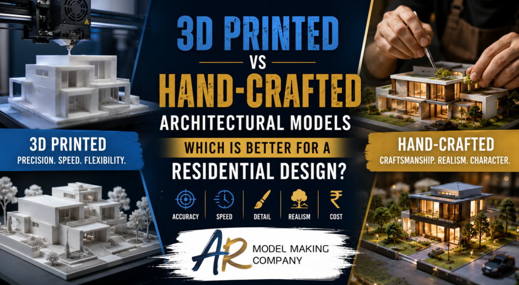 3D printed and handcrafted residential architectural scale models
